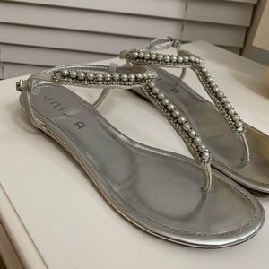 Silver Pearl and Rhinestone Sandals